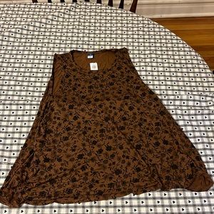 Brown shirt with black flowers XL